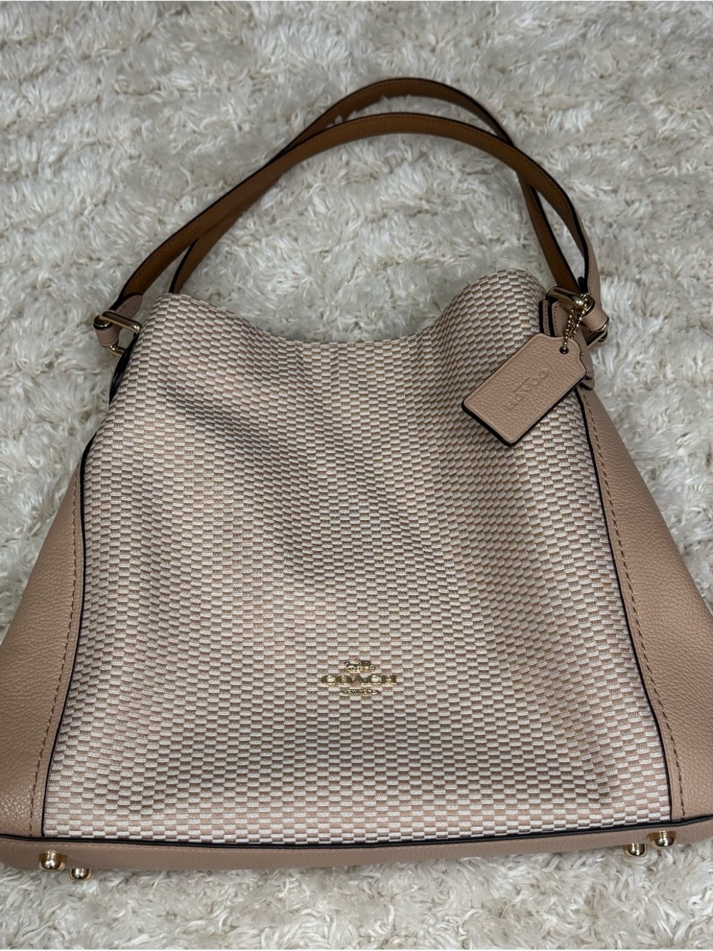 COACH LEGACY JACQUARD CANVAS  EDIE 31 MEDIUM SHOULDER BAG 28895 BEECHWOOD GOLD